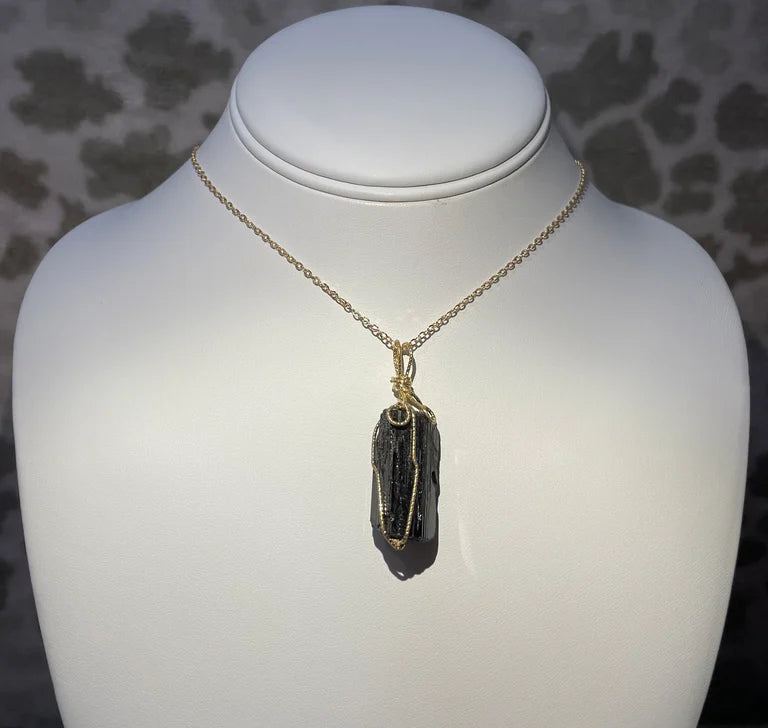 Raw Black Tourmaline Pendant