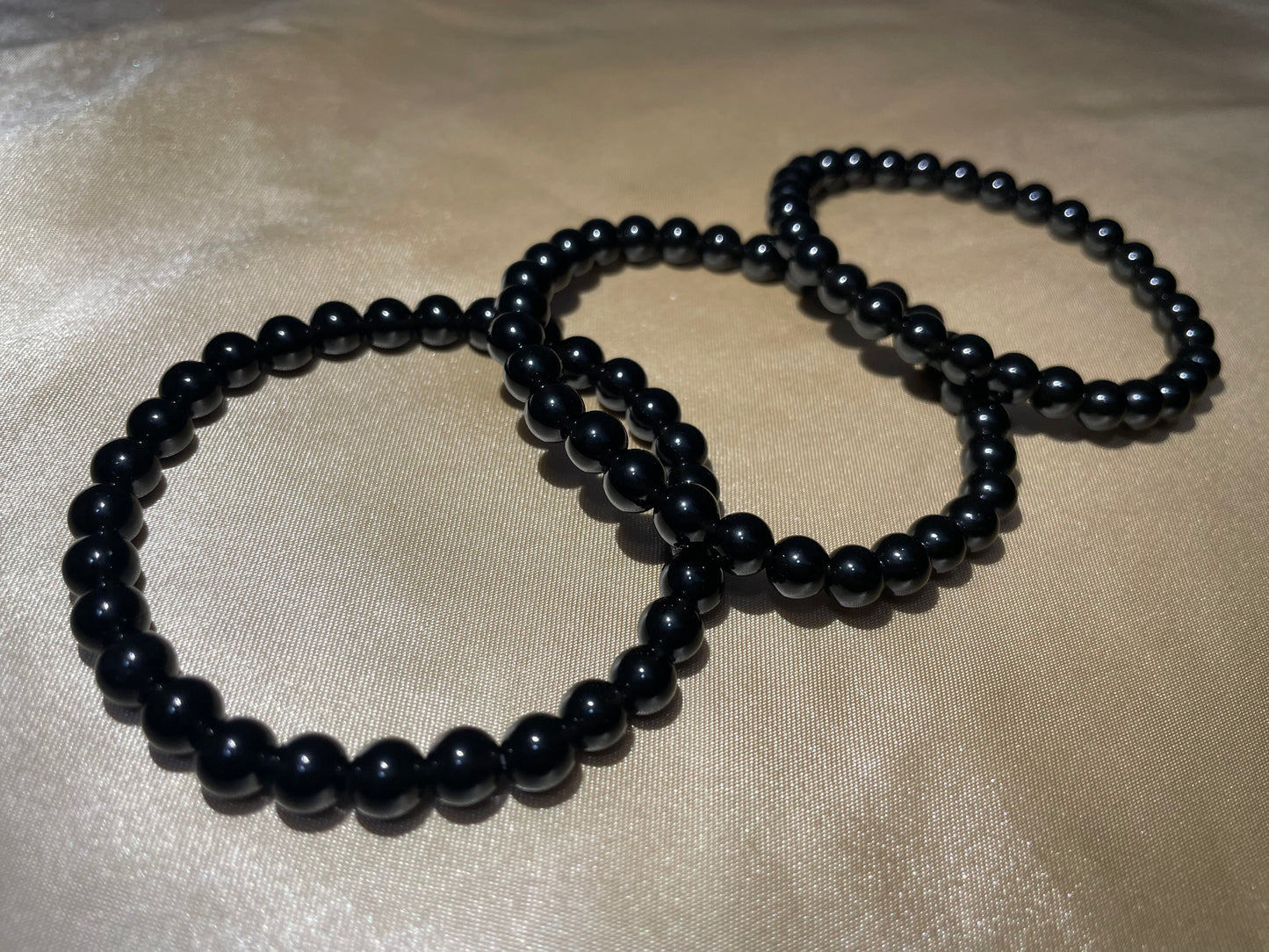 Beaded Black Obsidian