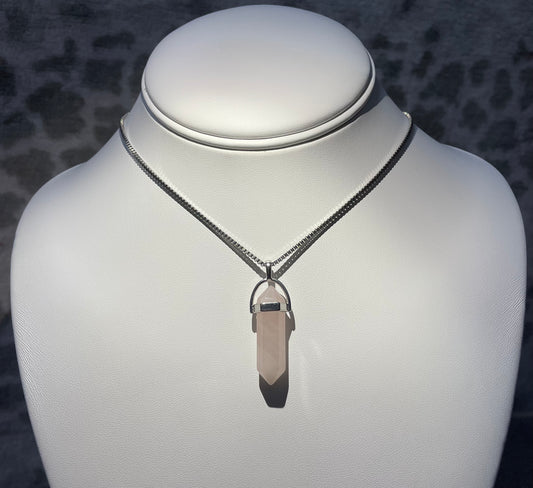 Rose Quartz Point Necklace