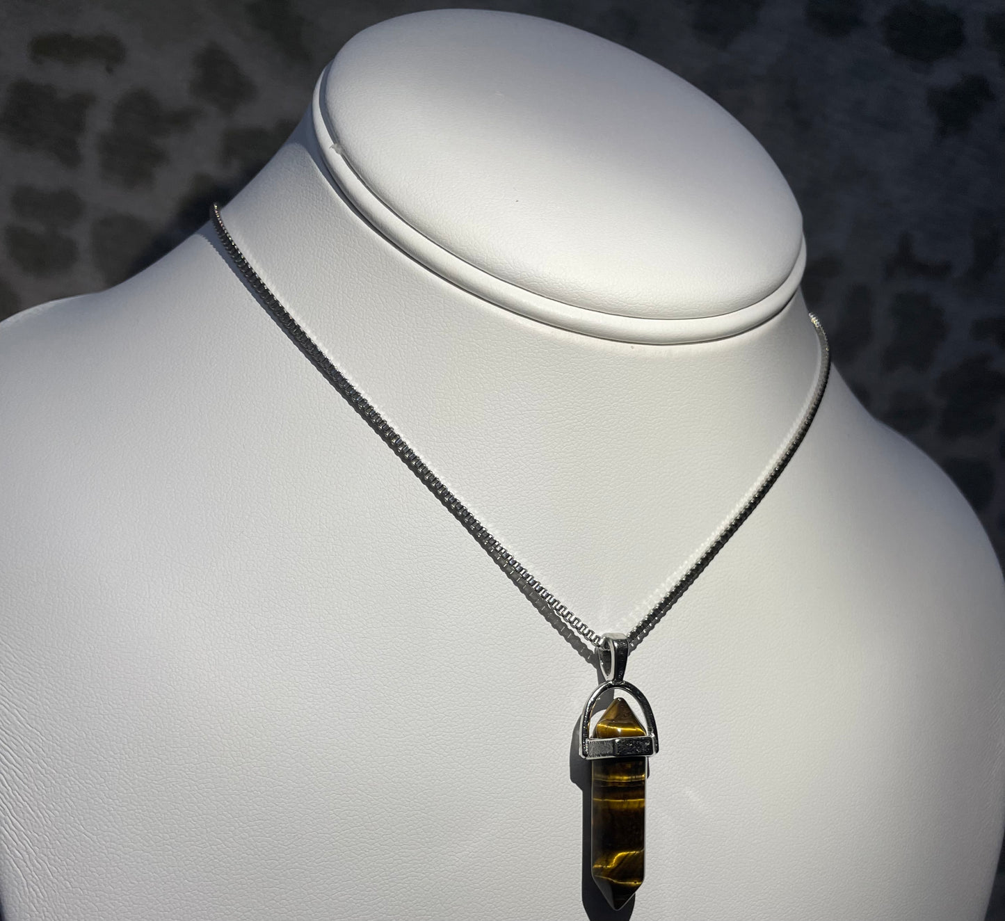 Yellow Tiger Eye Point Necklace
